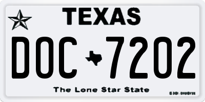TX license plate DOC7202