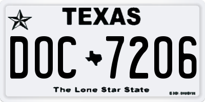 TX license plate DOC7206