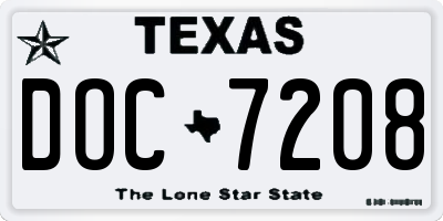 TX license plate DOC7208