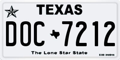 TX license plate DOC7212