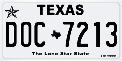 TX license plate DOC7213