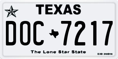 TX license plate DOC7217