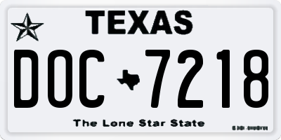 TX license plate DOC7218