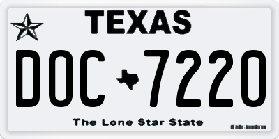 TX license plate DOC7220