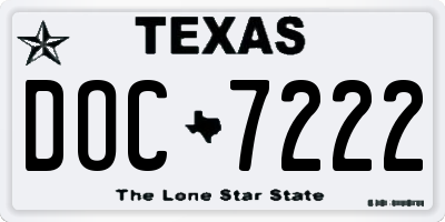 TX license plate DOC7222