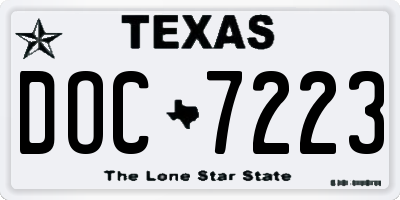 TX license plate DOC7223