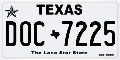 TX license plate DOC7225