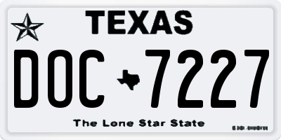 TX license plate DOC7227