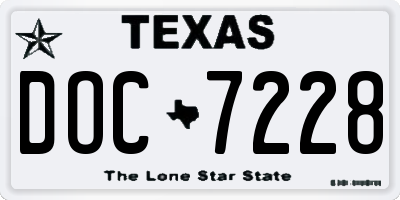 TX license plate DOC7228