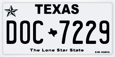 TX license plate DOC7229