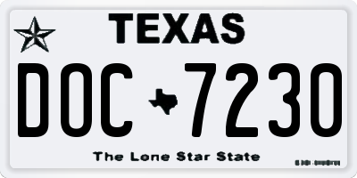 TX license plate DOC7230