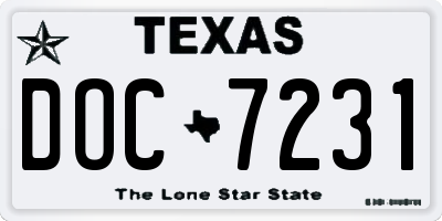 TX license plate DOC7231