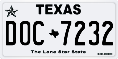 TX license plate DOC7232