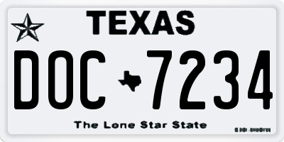 TX license plate DOC7234