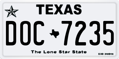 TX license plate DOC7235