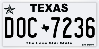 TX license plate DOC7236