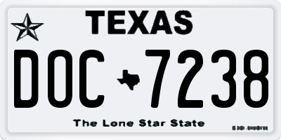 TX license plate DOC7238