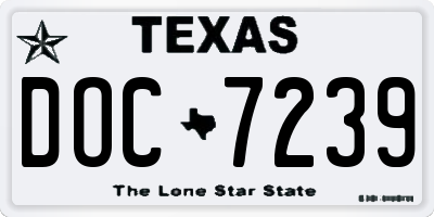 TX license plate DOC7239