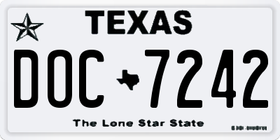 TX license plate DOC7242