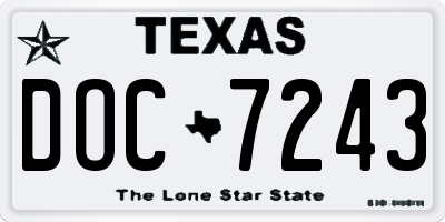 TX license plate DOC7243