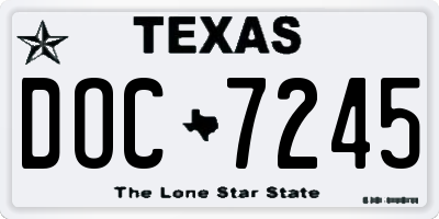 TX license plate DOC7245