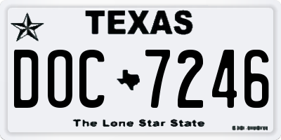 TX license plate DOC7246