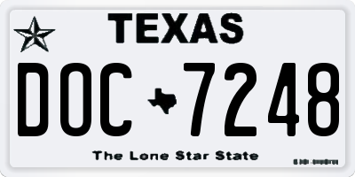 TX license plate DOC7248