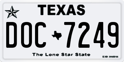 TX license plate DOC7249