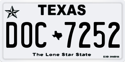 TX license plate DOC7252