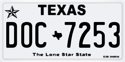 TX license plate DOC7253