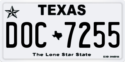 TX license plate DOC7255