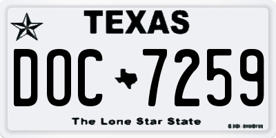 TX license plate DOC7259