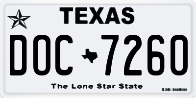 TX license plate DOC7260