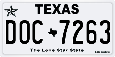 TX license plate DOC7263