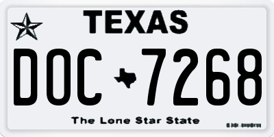 TX license plate DOC7268
