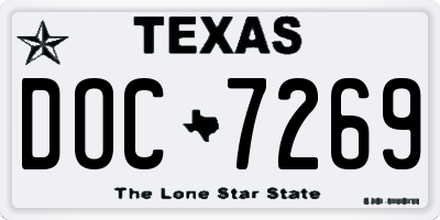 TX license plate DOC7269