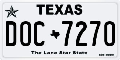 TX license plate DOC7270