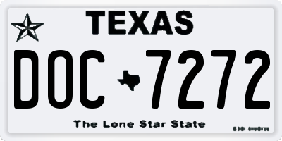 TX license plate DOC7272