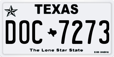 TX license plate DOC7273