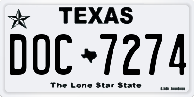 TX license plate DOC7274