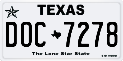TX license plate DOC7278