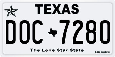 TX license plate DOC7280