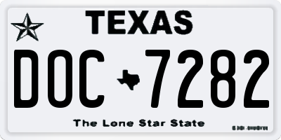 TX license plate DOC7282