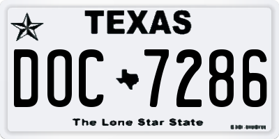 TX license plate DOC7286