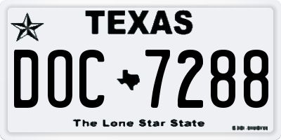 TX license plate DOC7288