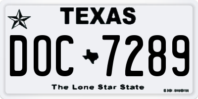 TX license plate DOC7289