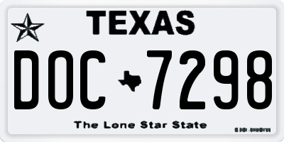 TX license plate DOC7298