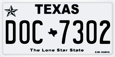 TX license plate DOC7302