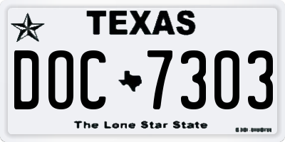 TX license plate DOC7303