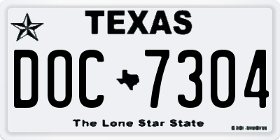 TX license plate DOC7304